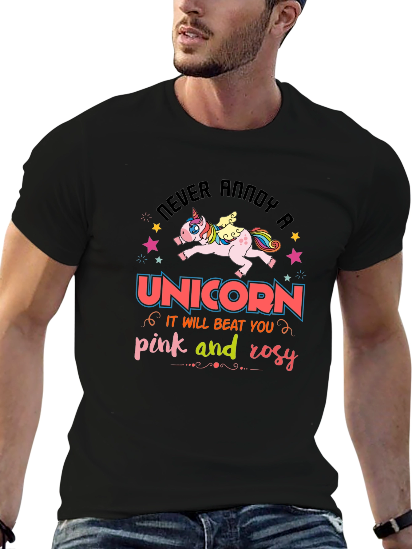 Never Annoy a Unicorn Black T-Shirt