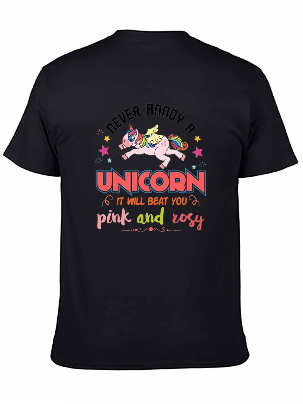 Never Annoy a Unicorn Black T-Shirt
