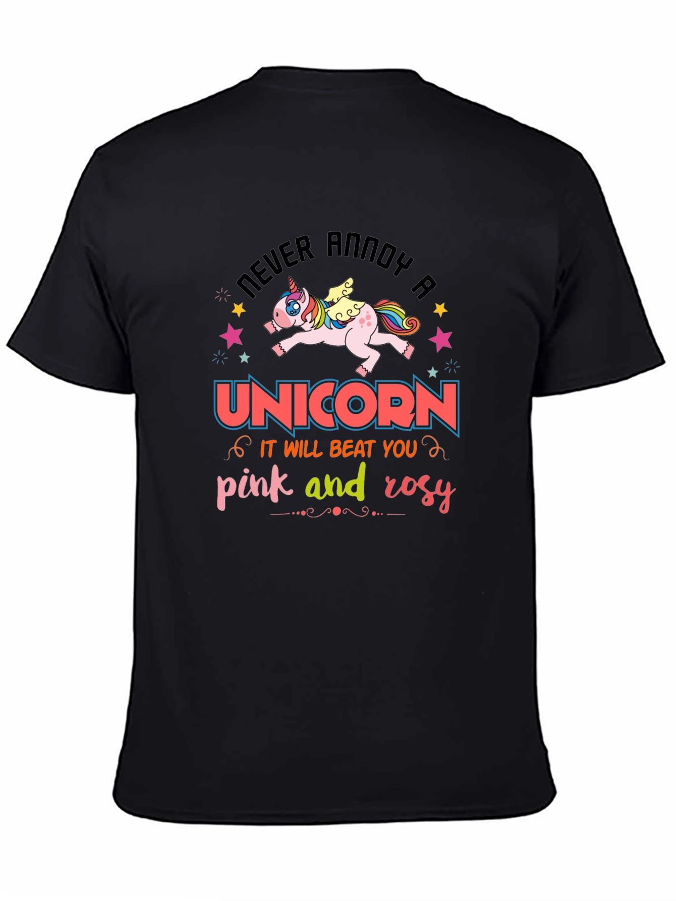 Never Annoy a Unicorn Black T-Shirt