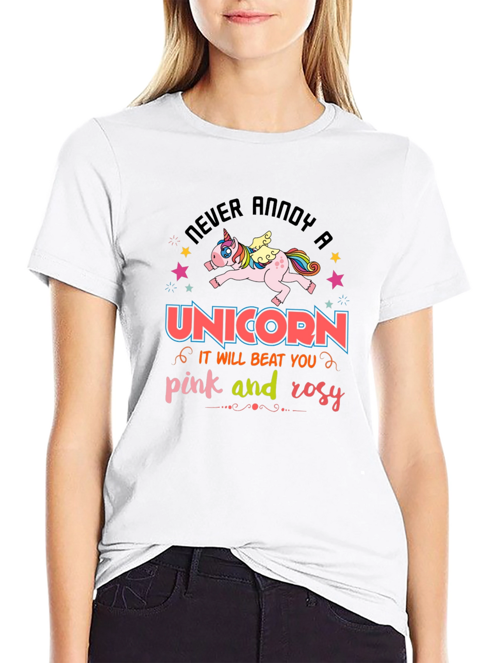 Never Annoy a Unicorn Black T-Shirt