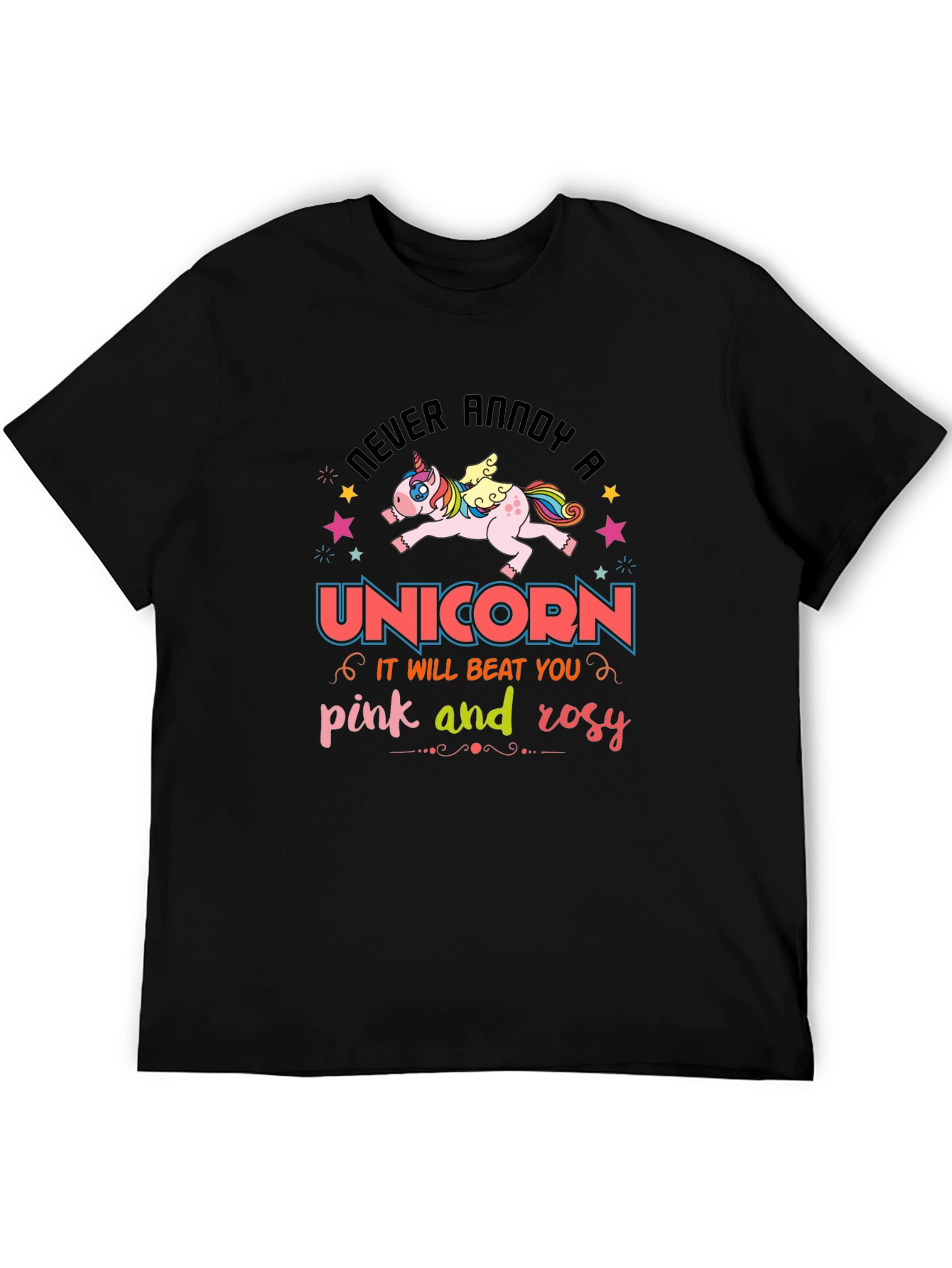 Never Annoy a Unicorn Black T-Shirt