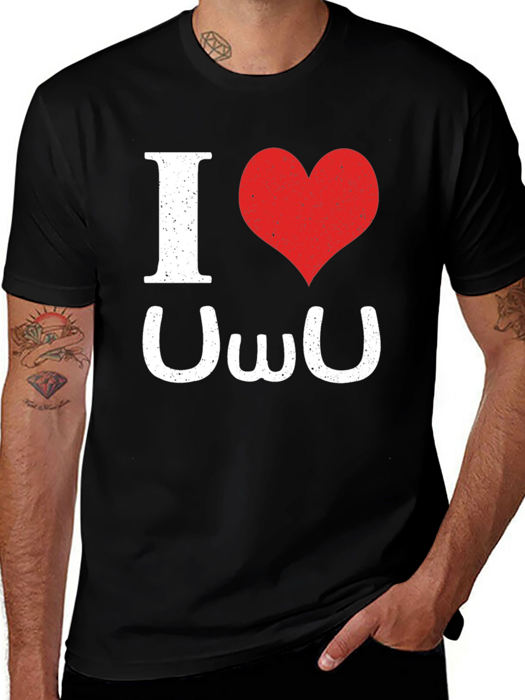 I Heart UWU Black T-Shirt