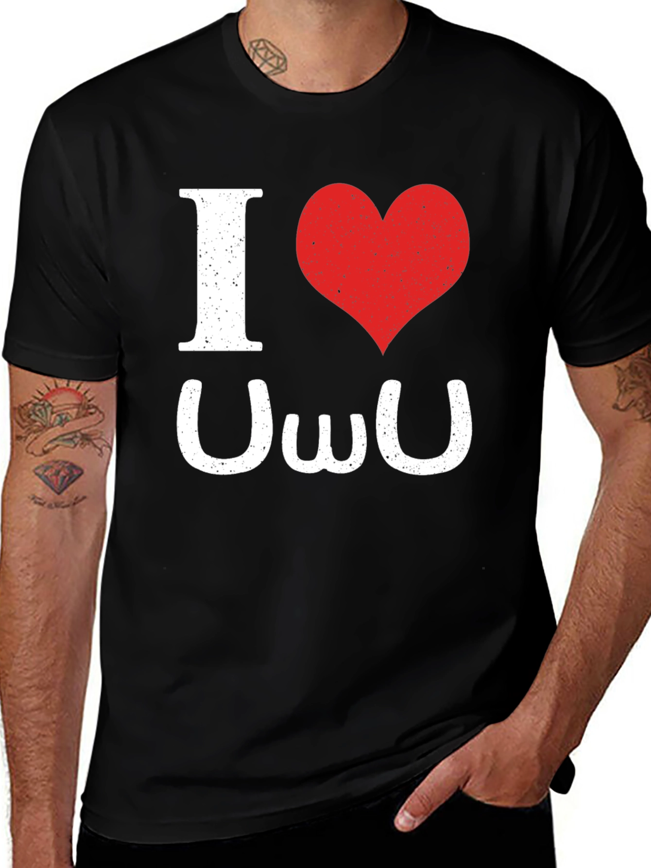 I Heart UWU Black T-Shirt