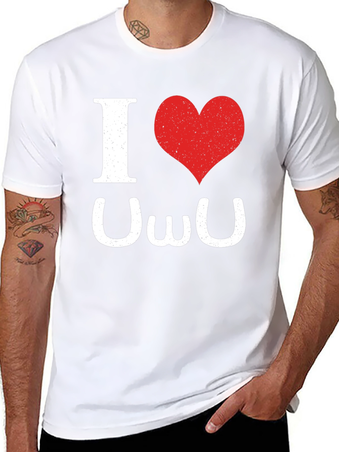 I Heart UWU Black T-Shirt