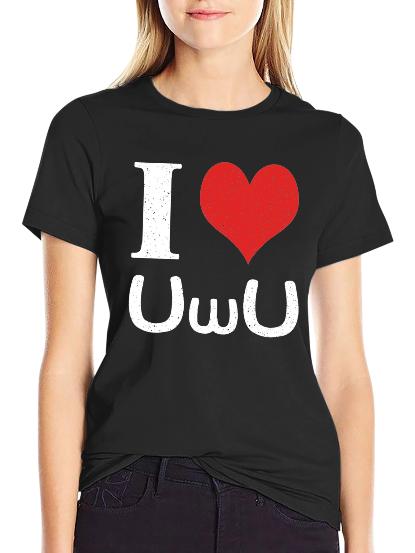 I Heart UWU Black T-Shirt