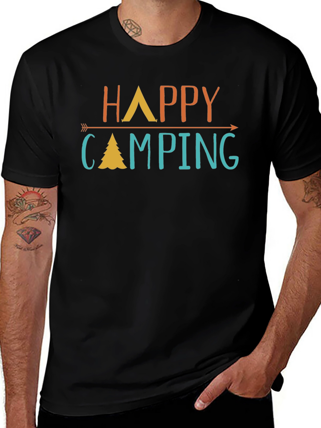 Happy Camping Graphic Tee - Adventure Awaits!