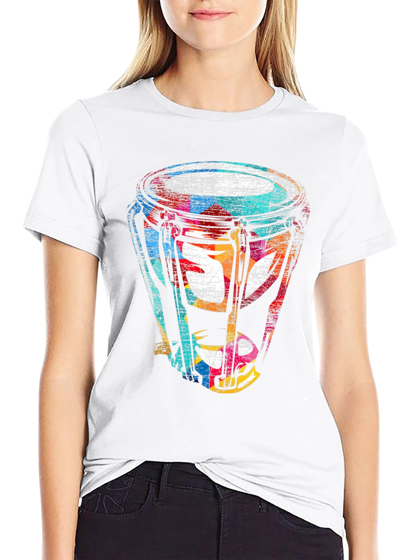 Colorful Conga Drum Graphic Tee