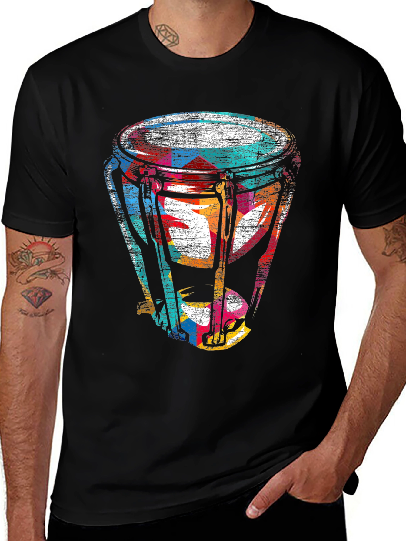 Colorful Conga Drum Graphic Tee