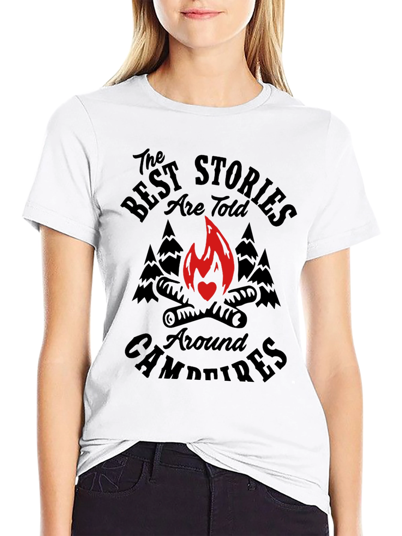 Campfire Stories Graphic Tee - Relaxed Fit Black T-Shirt