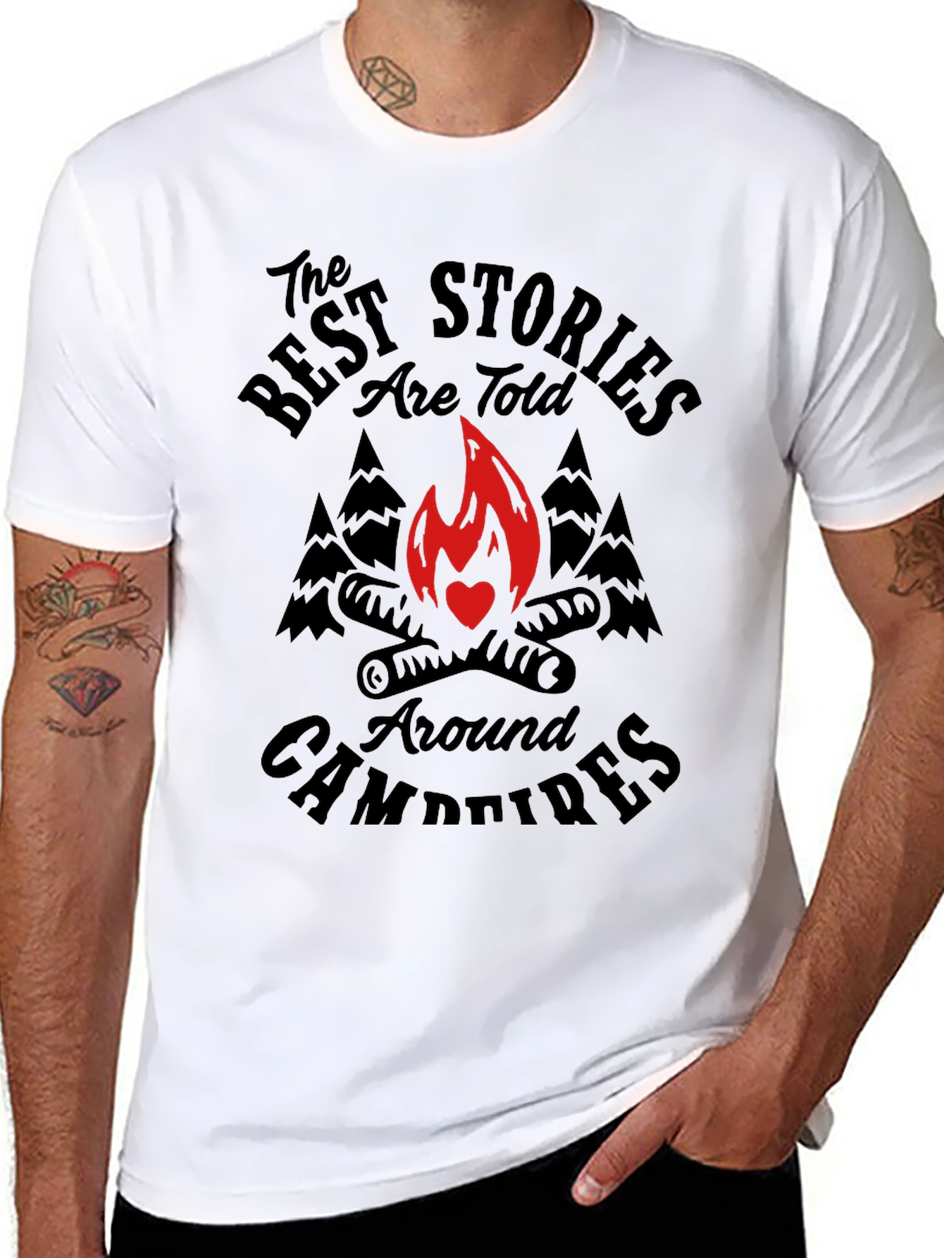 Campfire Stories Graphic Tee - Relaxed Fit Black T-Shirt