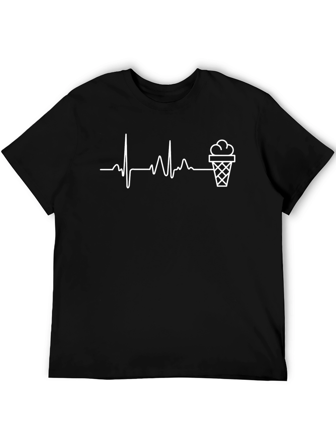 Ice Cream Heartbeat T-Shirt - Black