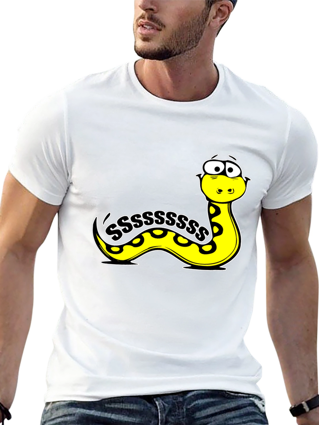 Cartoon Snake S T-Shirt - Fun Graphic Tee