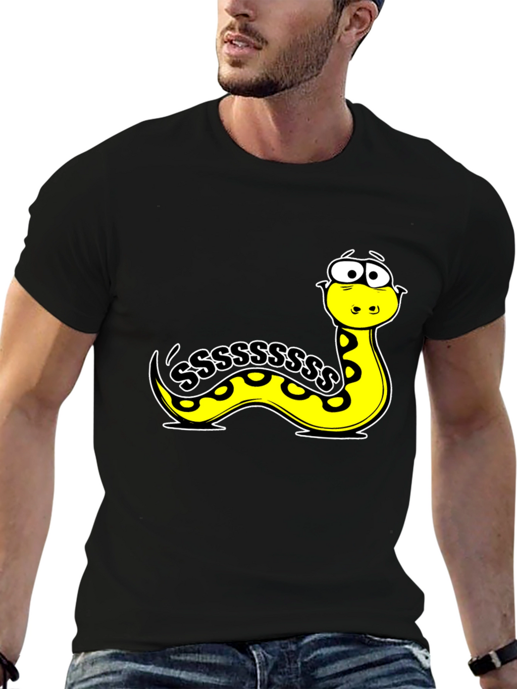 Cartoon Snake S T-Shirt - Fun Graphic Tee