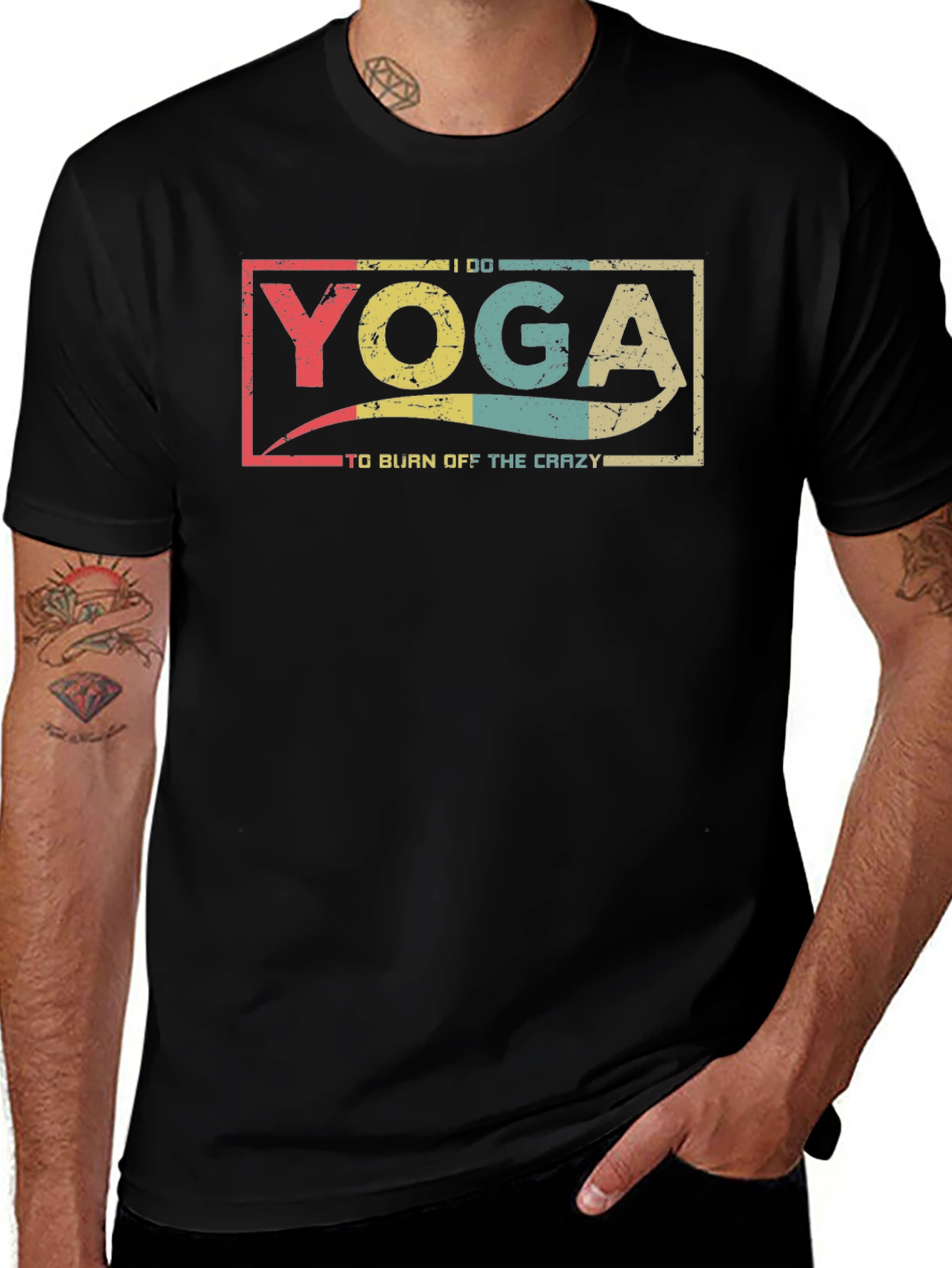 Yoga To Burn Off The Crazy Black T-Shirt