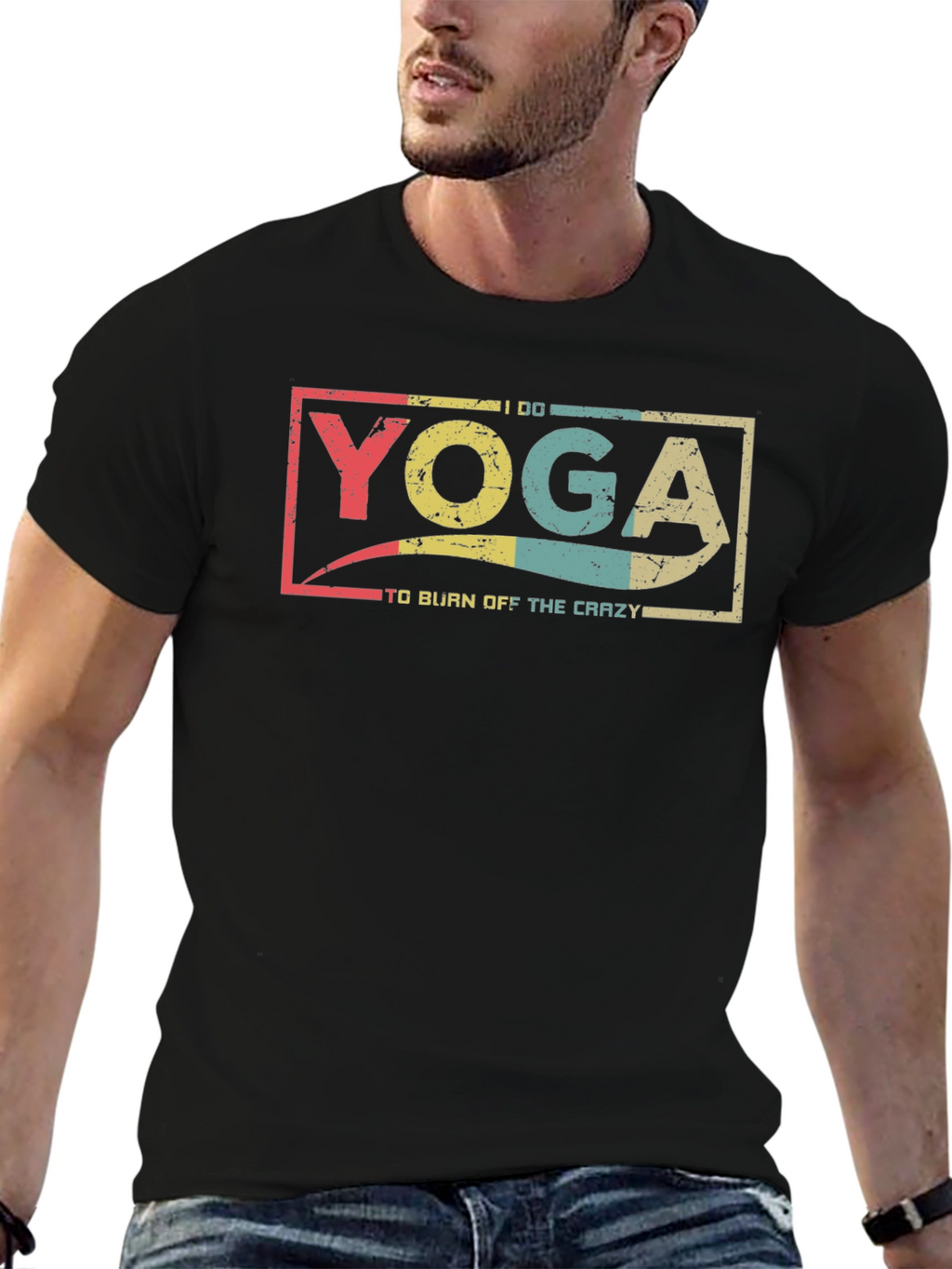 Yoga To Burn Off The Crazy Black T-Shirt
