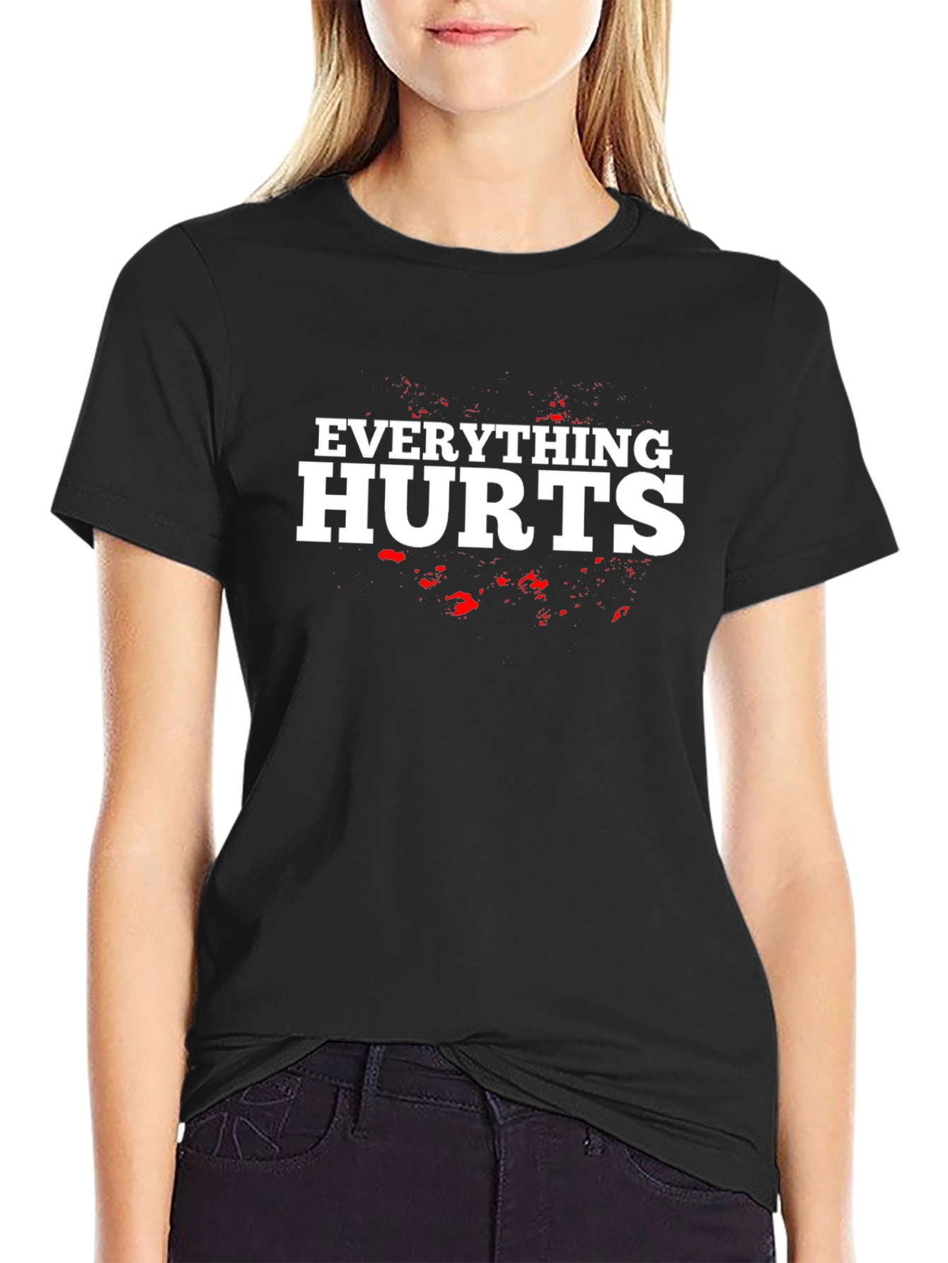 Everything Hurts Black Graphic T-Shirt