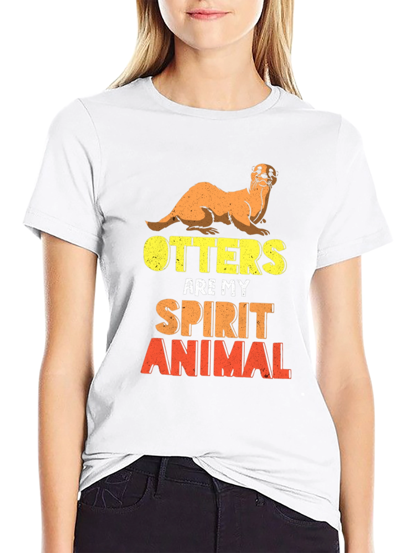 Otter Spirit Animal Black T-Shirt