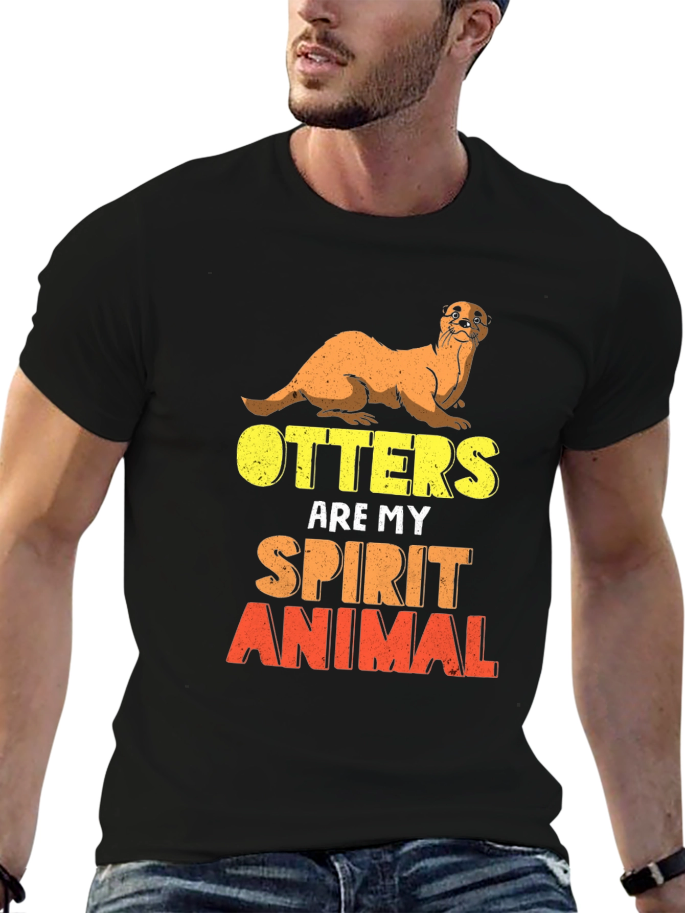 Otter Spirit Animal Black T-Shirt