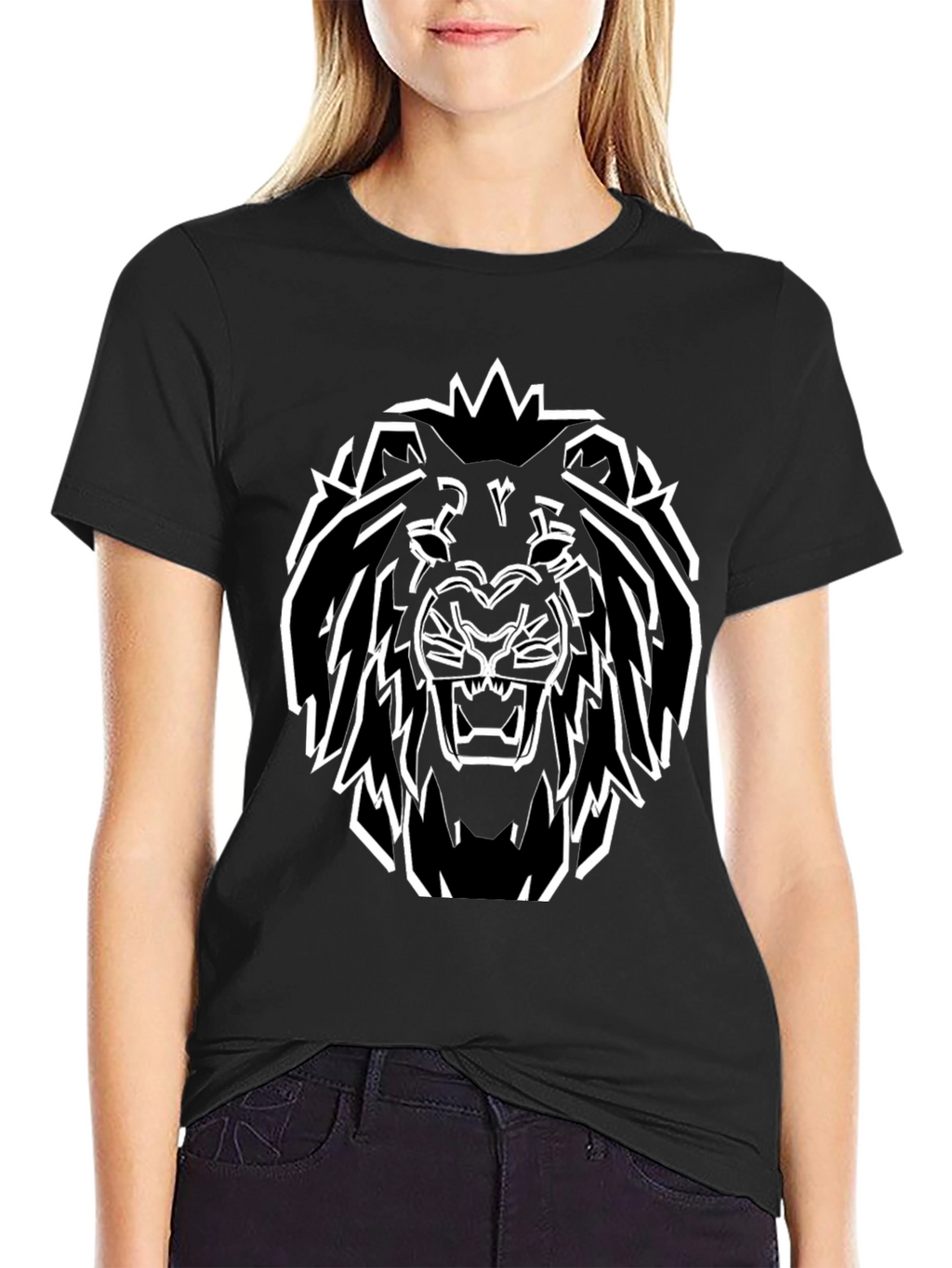 Bold Lion Graphic Tee - Black