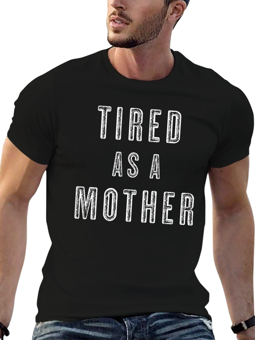 Tired As A Mother Black Graphic Tee