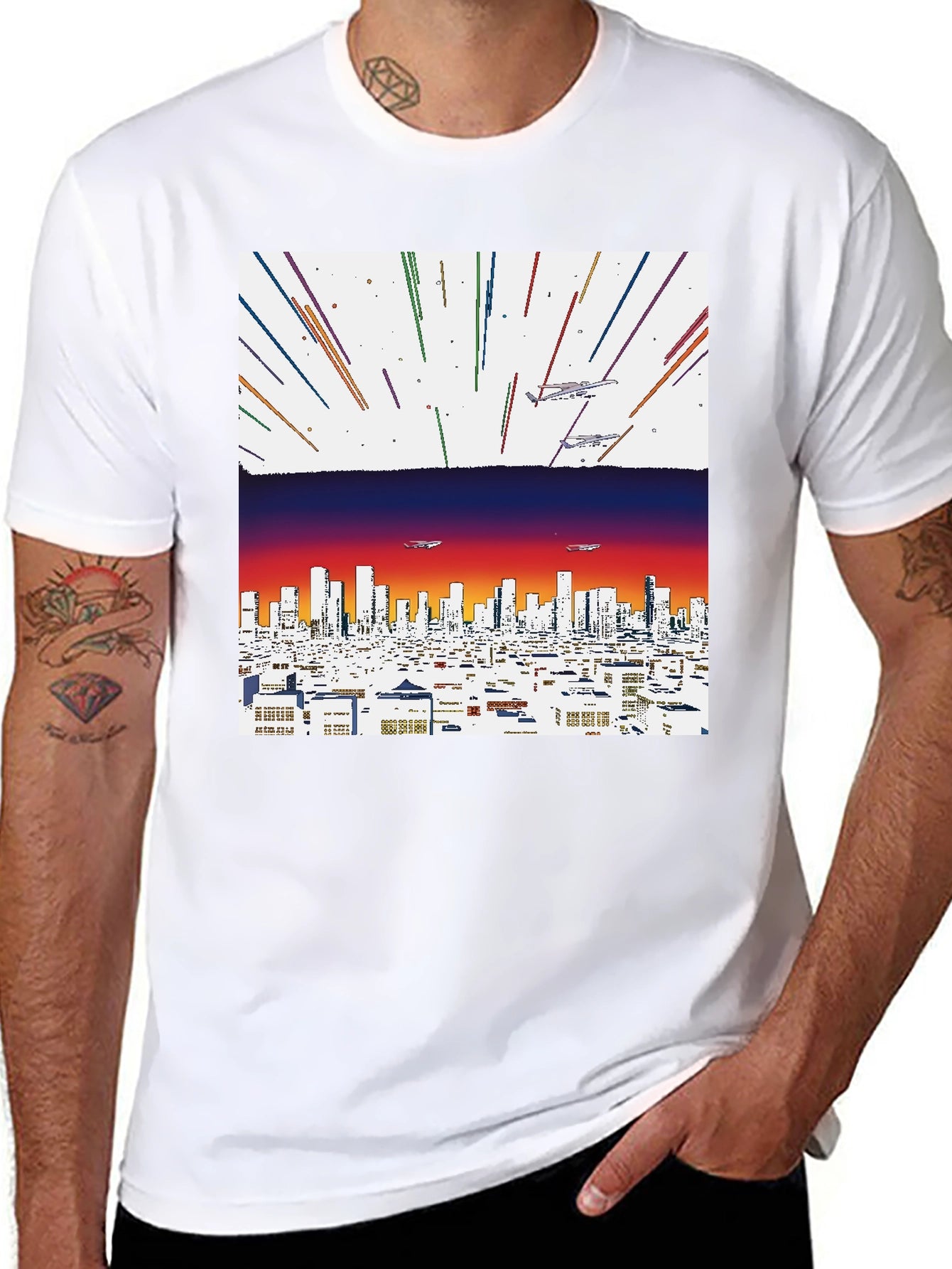 Retro Cityscape Graphic Tee