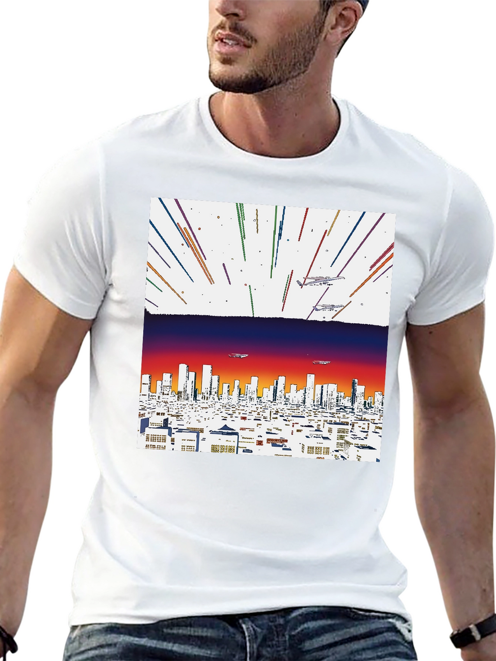 Retro Cityscape Graphic Tee