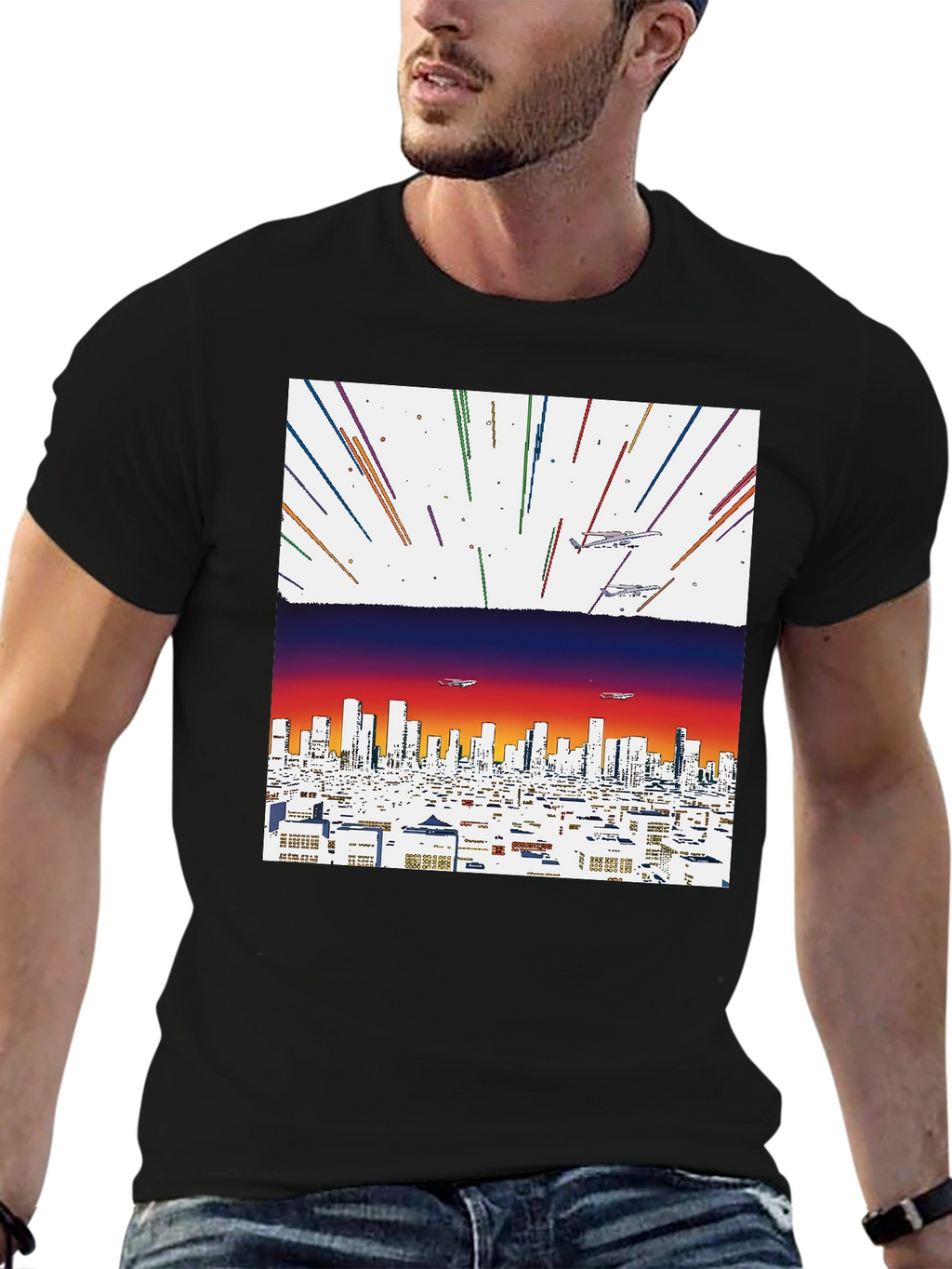 Retro Cityscape Graphic Tee