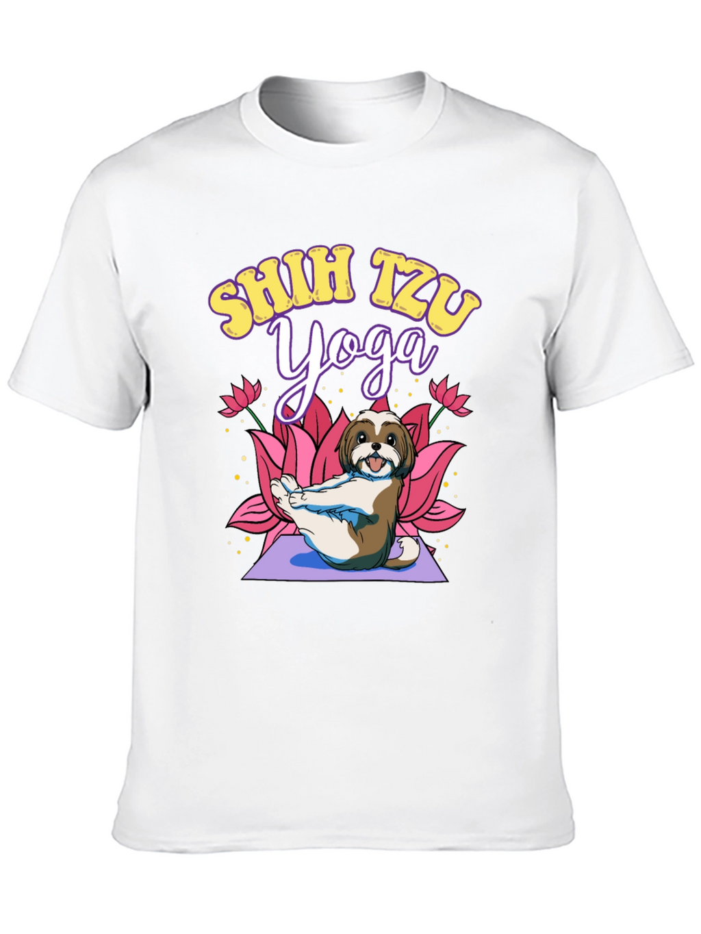 Shih Tzu Yoga Black T-Shirt