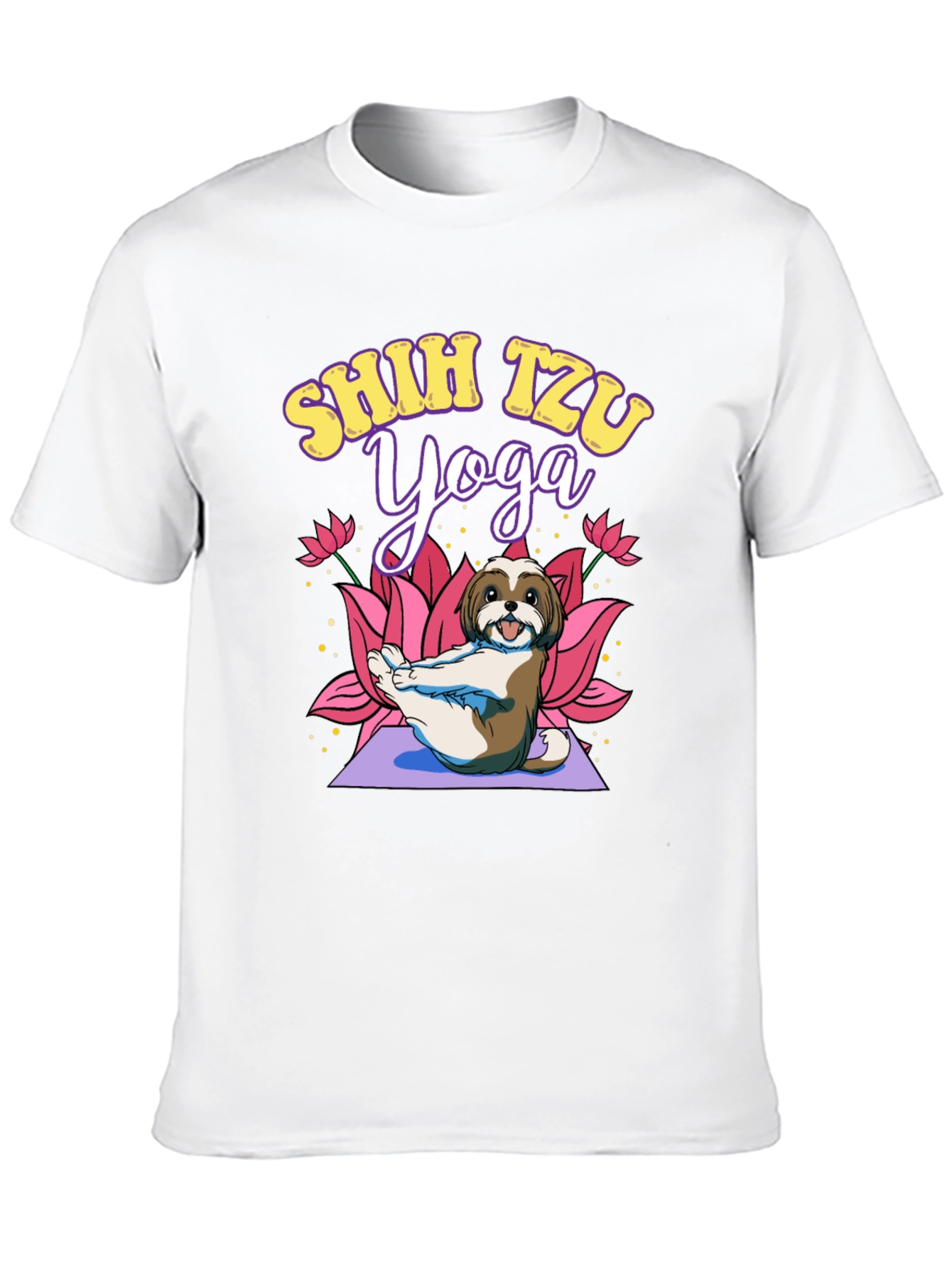 Shih Tzu Yoga Black T-Shirt