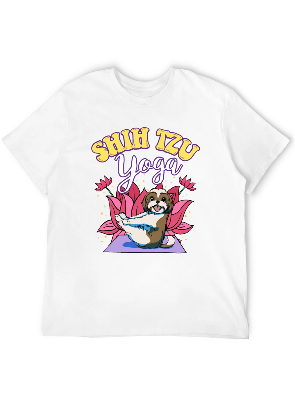 Shih Tzu Yoga Black T-Shirt
