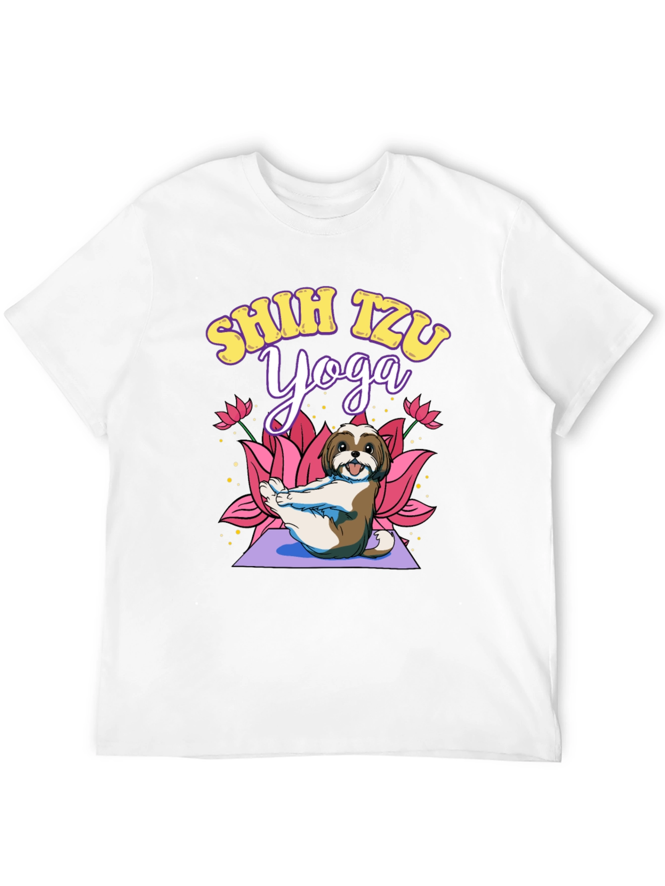Shih Tzu Yoga Black T-Shirt