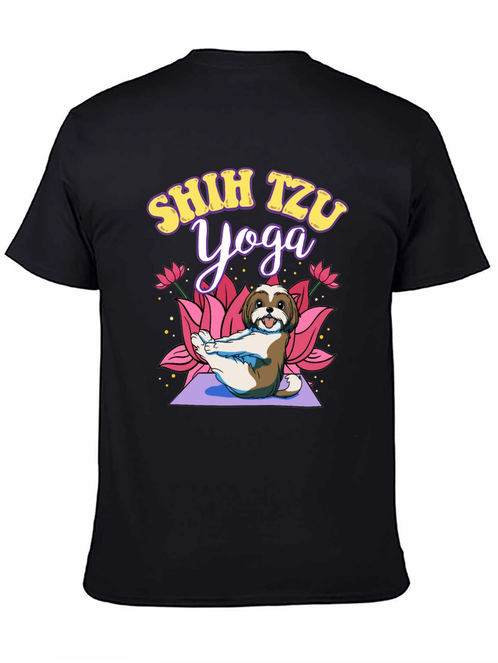 Shih Tzu Yoga Black T-Shirt