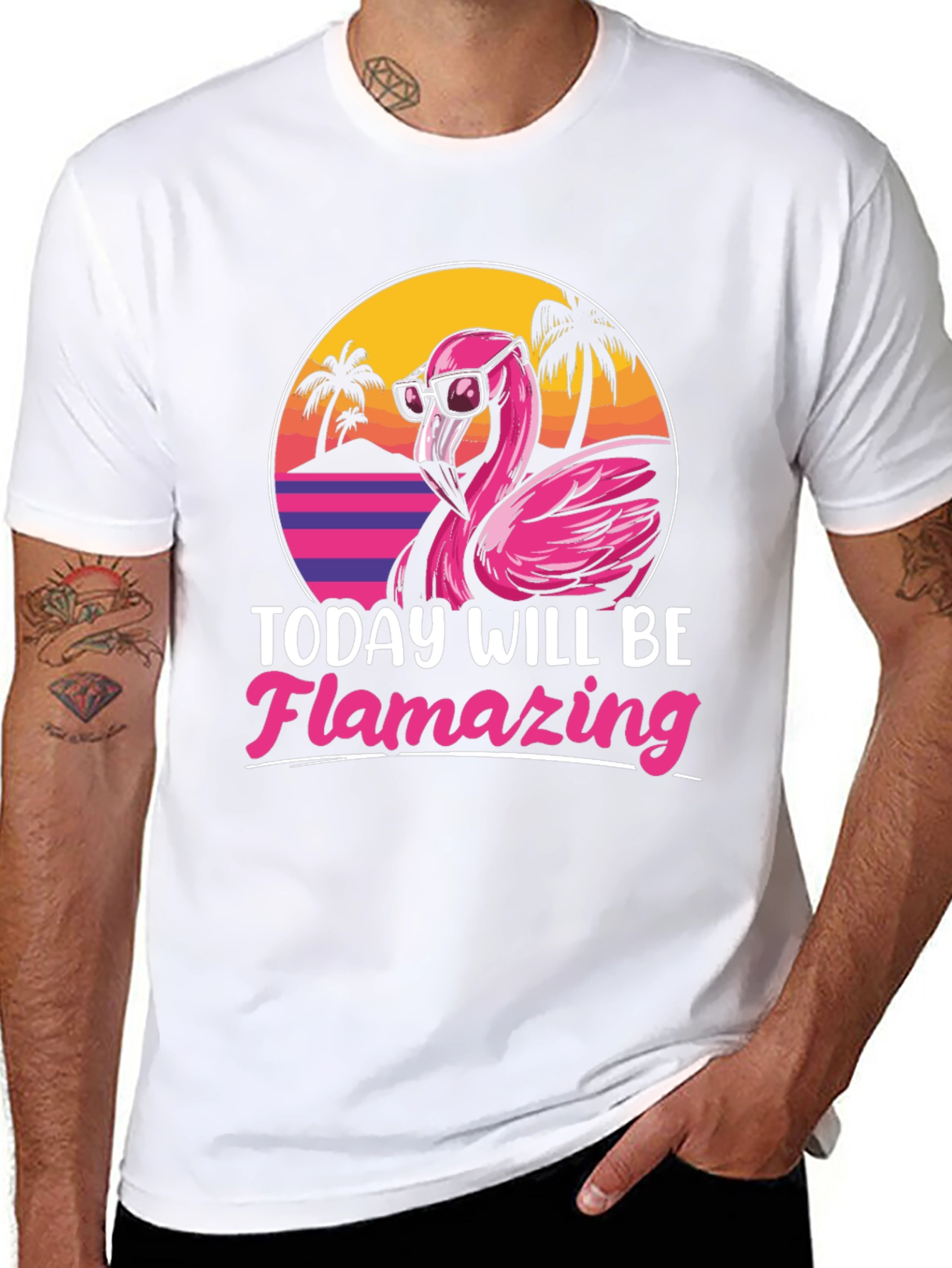 Flamingo Graphic T-Shirt - Today Will Be Flamazing