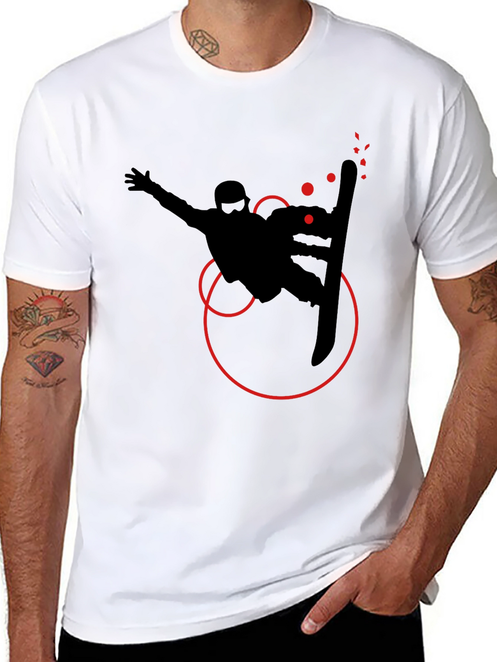 Snowboarder Graphic Tee - Stylish Black T-Shirt