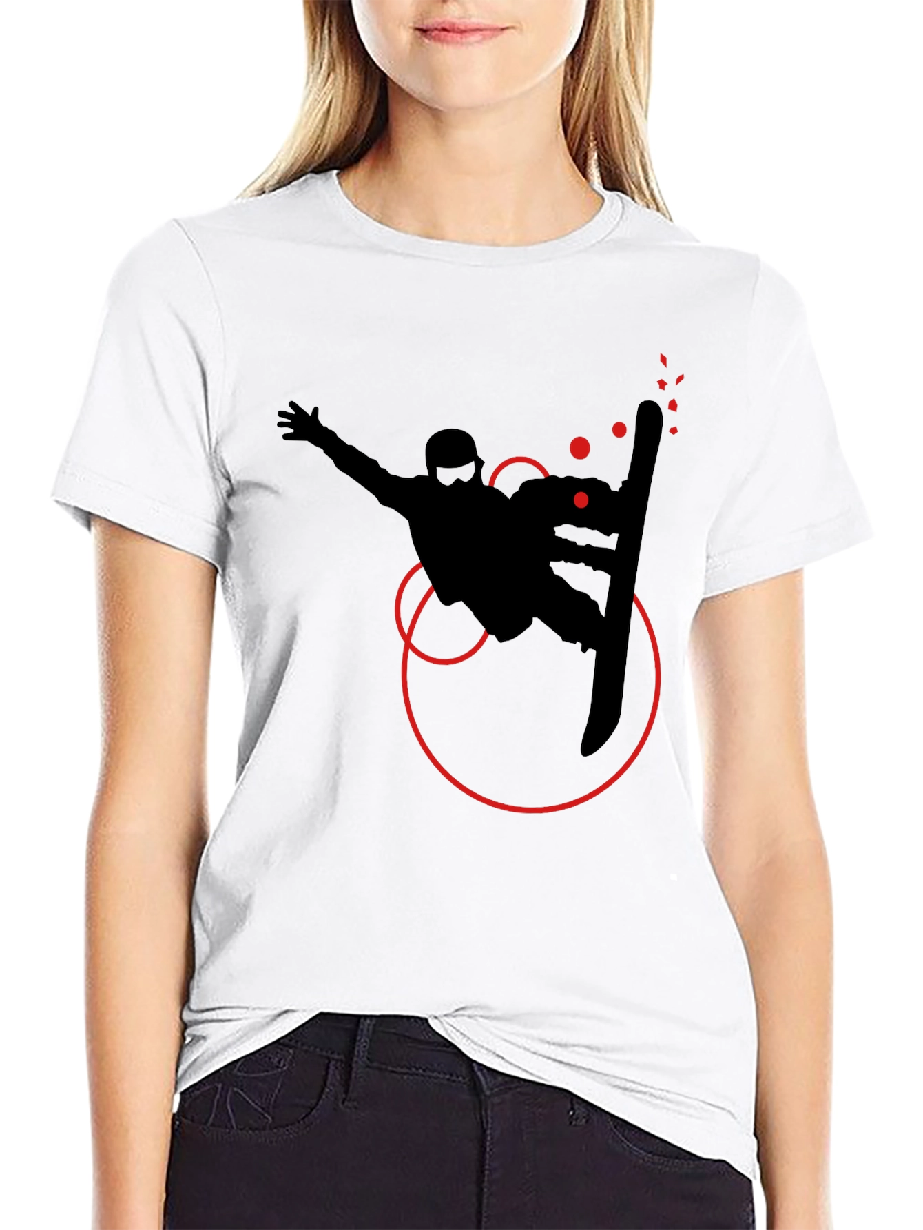 Snowboarder Graphic Tee - Stylish Black T-Shirt