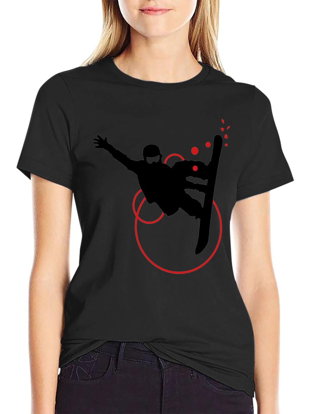 Snowboarder Graphic Tee - Stylish Black T-Shirt
