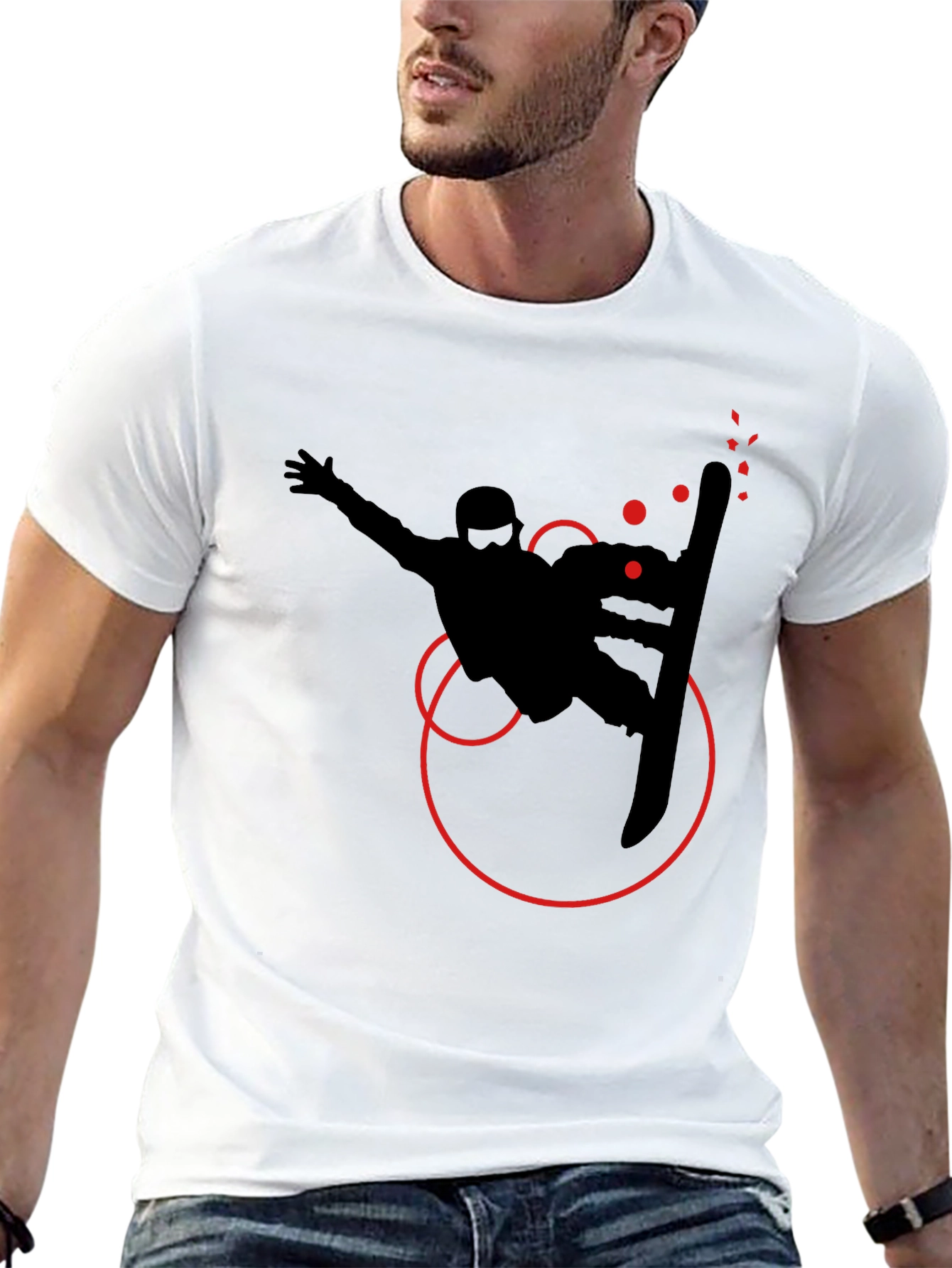 Snowboarder Graphic Tee - Stylish Black T-Shirt