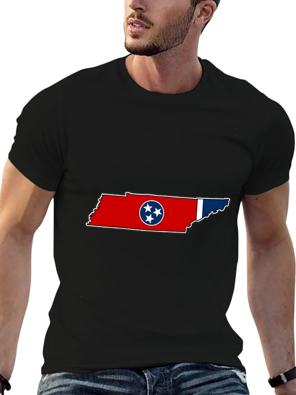 Tennessee Flag Graphic Black T-Shirt