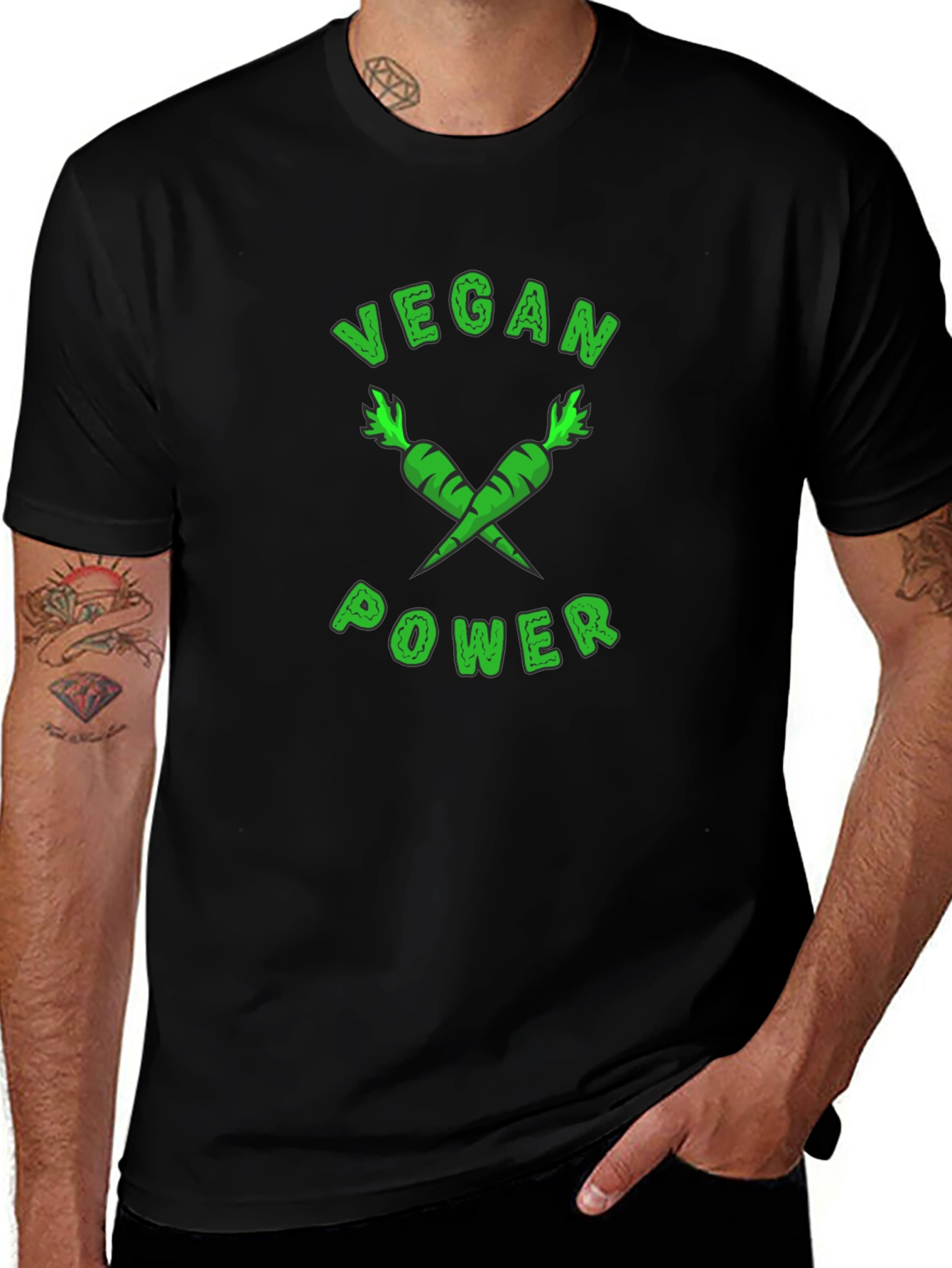 Vegan Power T-Shirt - Carrot Design