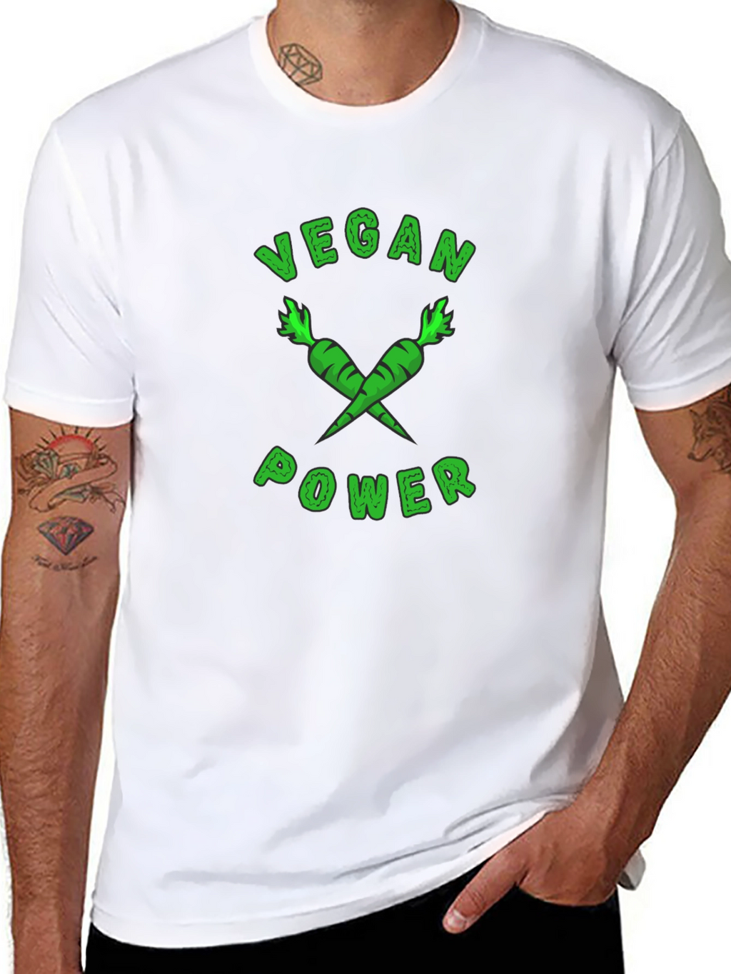 Vegan Power T-Shirt - Carrot Design