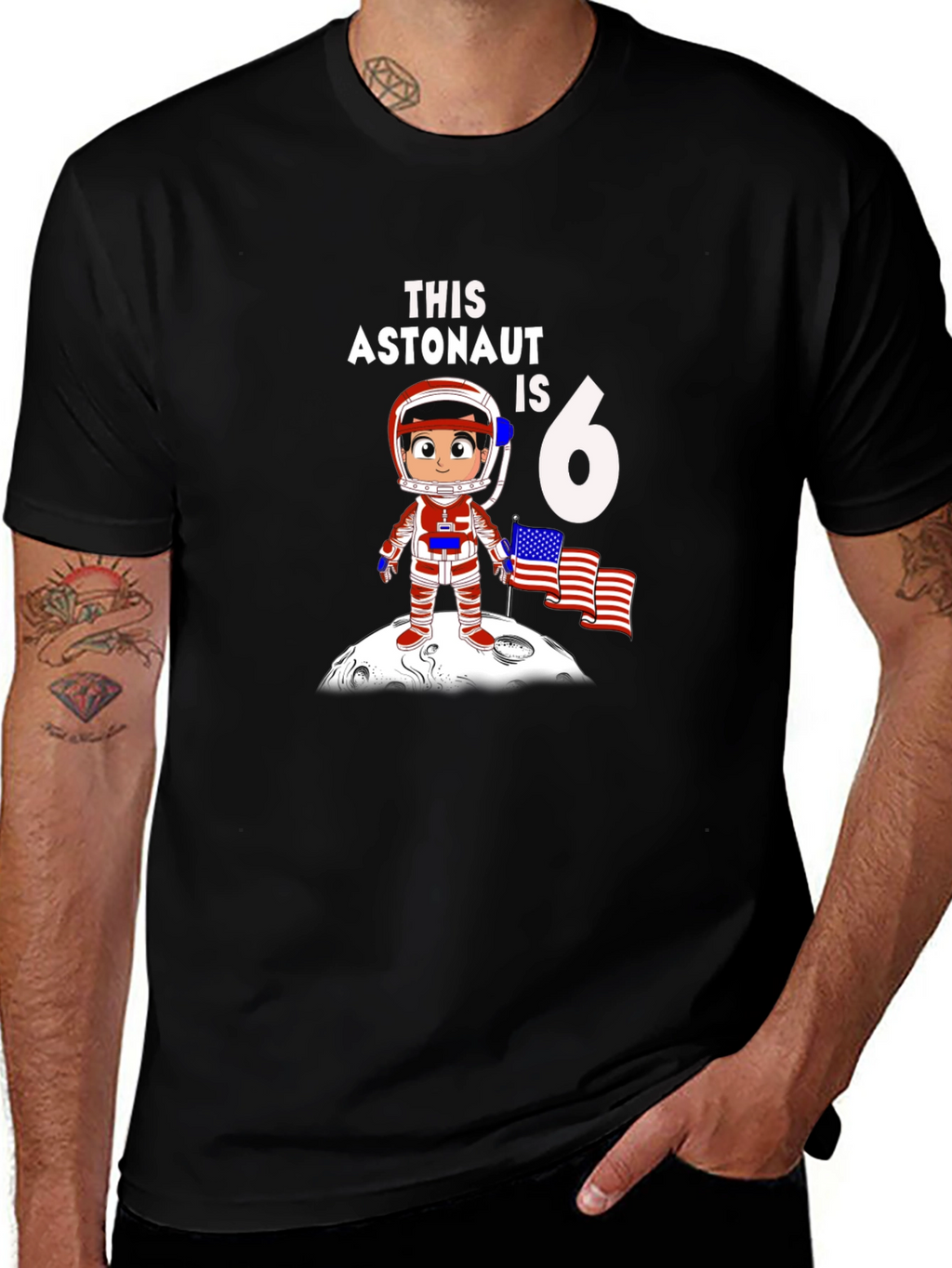 Astronaut Birthday T-Shirt - 6th Birthday Space Tee