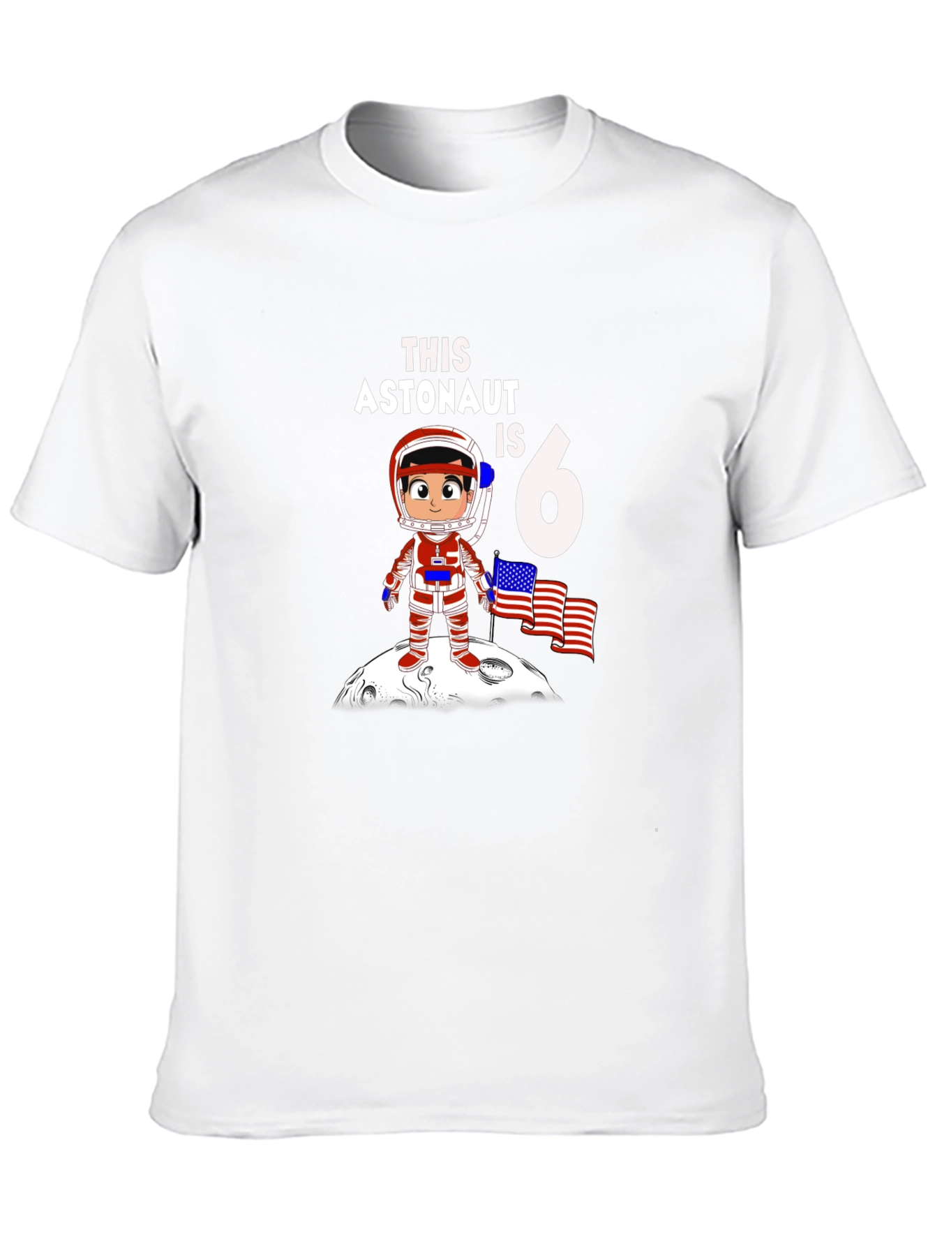 Astronaut Birthday T-Shirt - 6th Birthday Space Tee