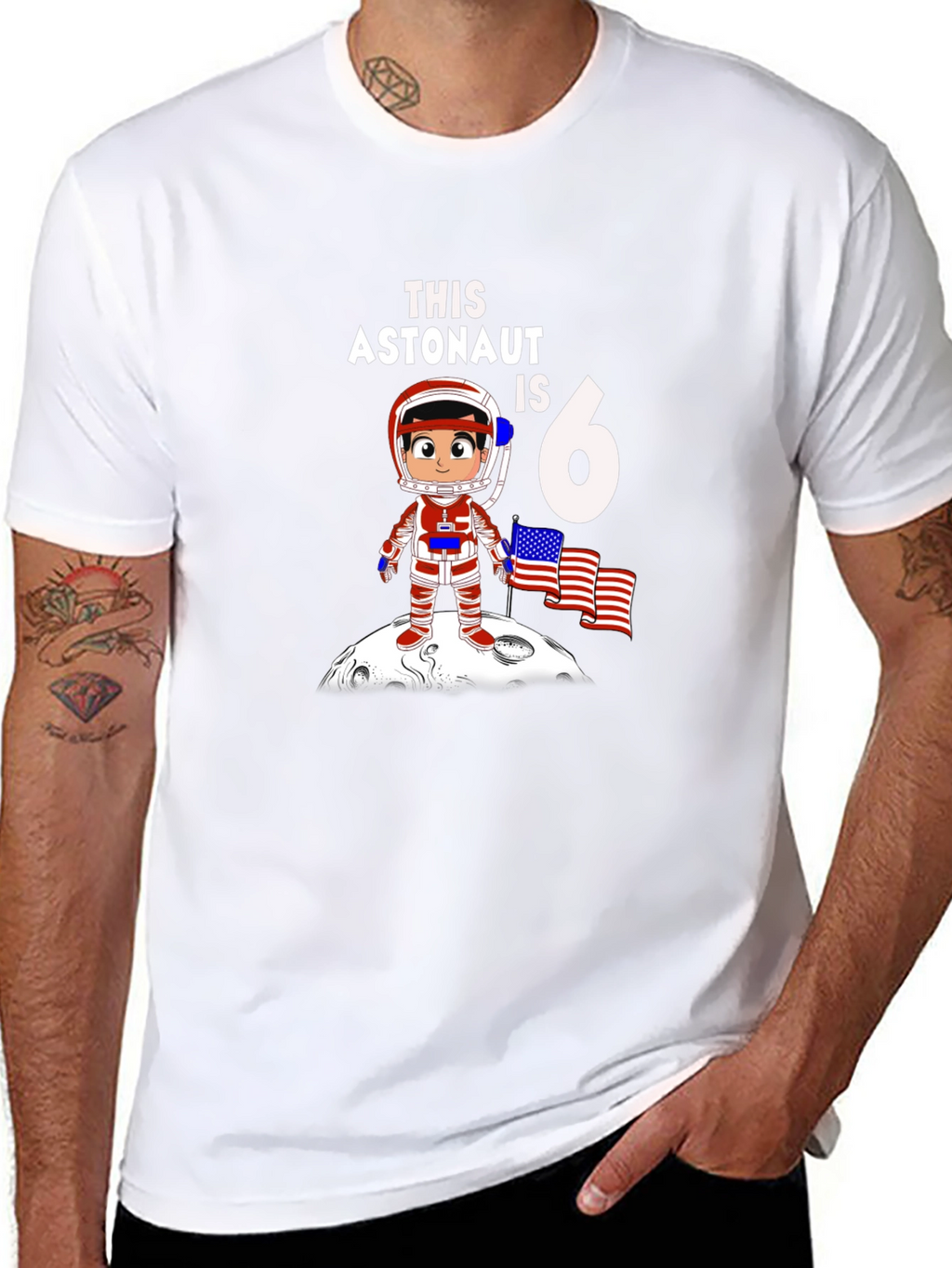 Astronaut Birthday T-Shirt - 6th Birthday Space Tee