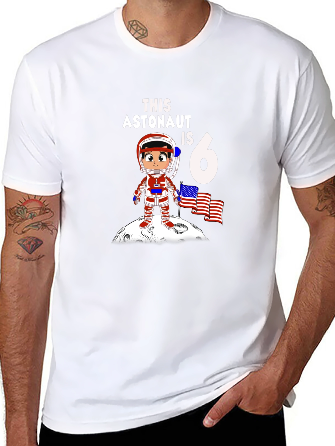 Astronaut Birthday T-Shirt - 6th Birthday Space Tee