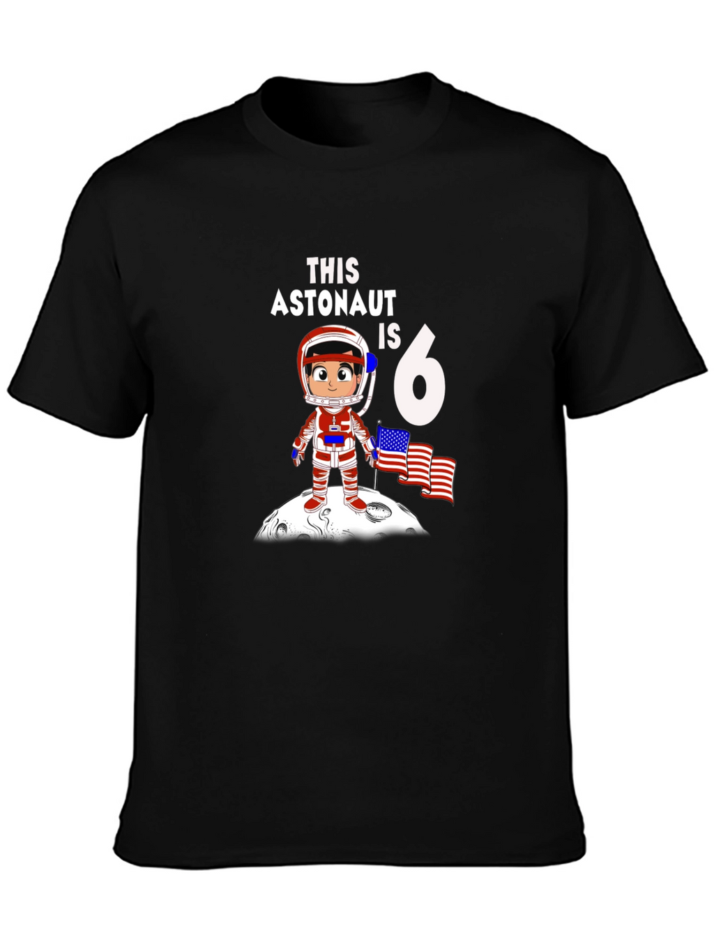 Astronaut Birthday T-Shirt - 6th Birthday Space Tee