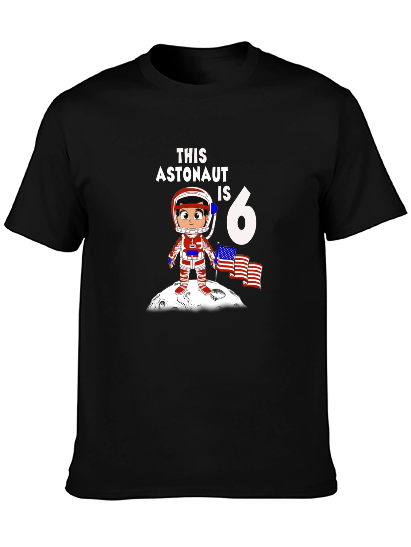 Astronaut Birthday T-Shirt - 6th Birthday Space Tee
