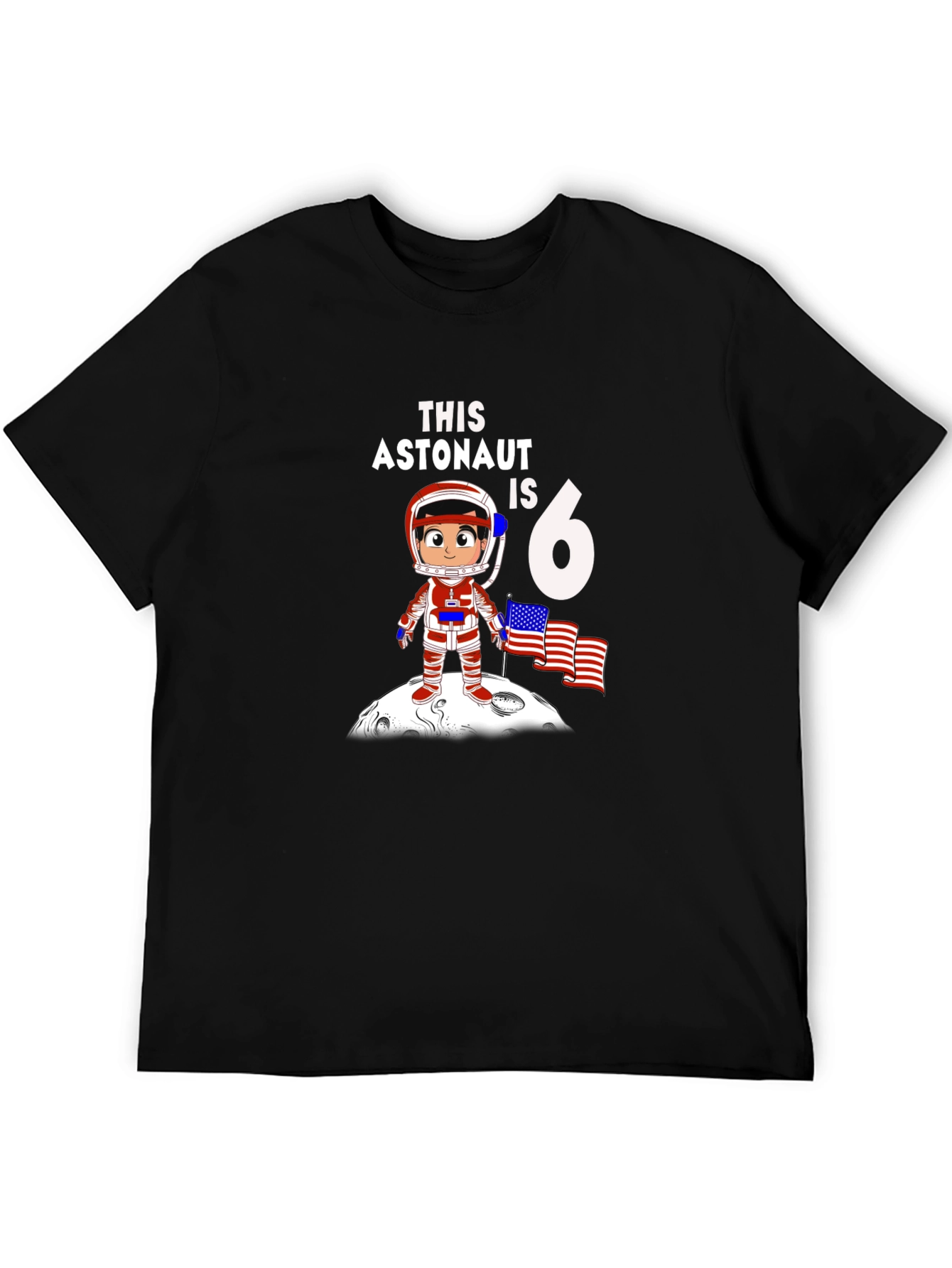 Astronaut Birthday T-Shirt - 6th Birthday Space Tee