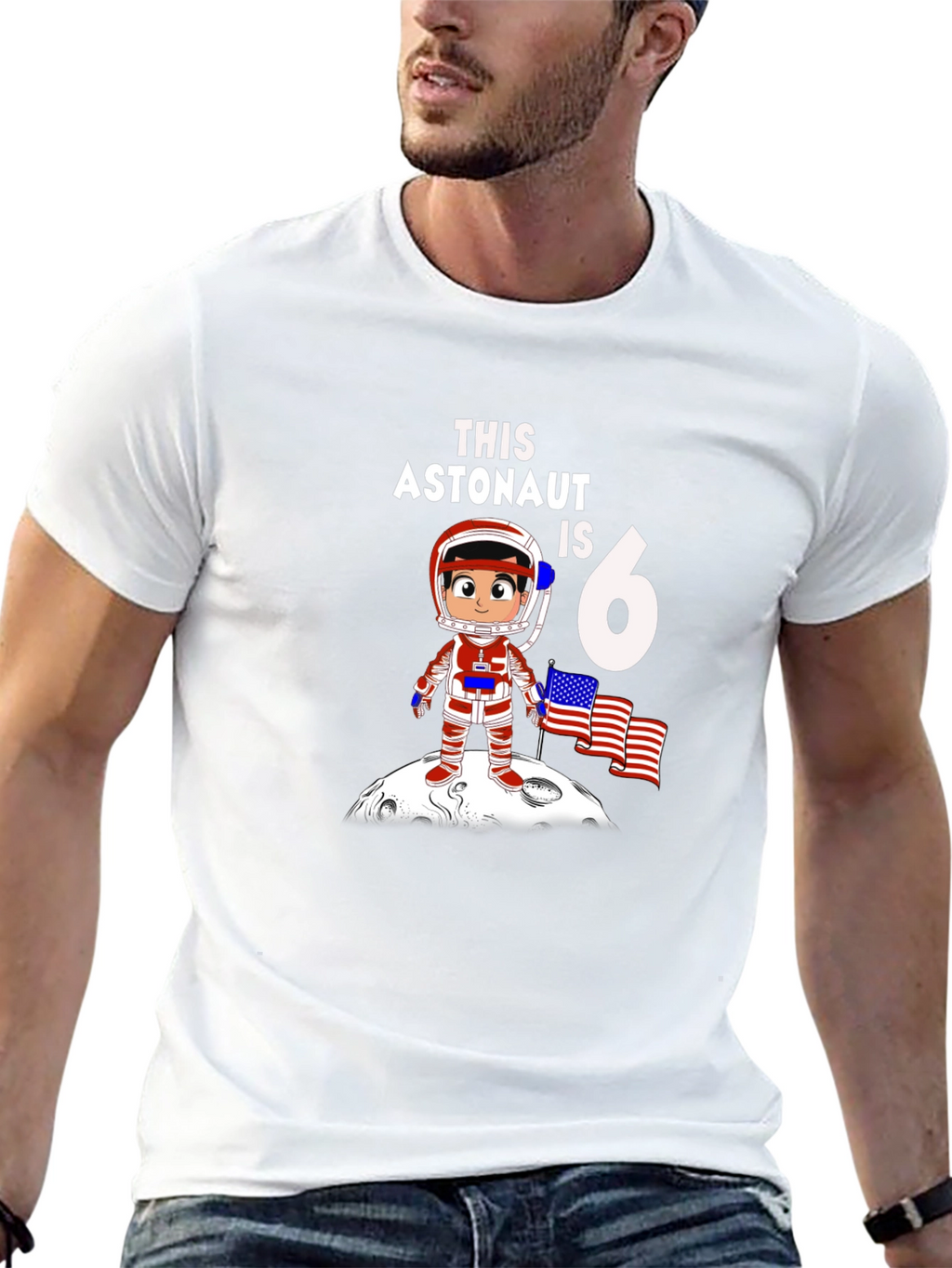 Astronaut Birthday T-Shirt - 6th Birthday Space Tee