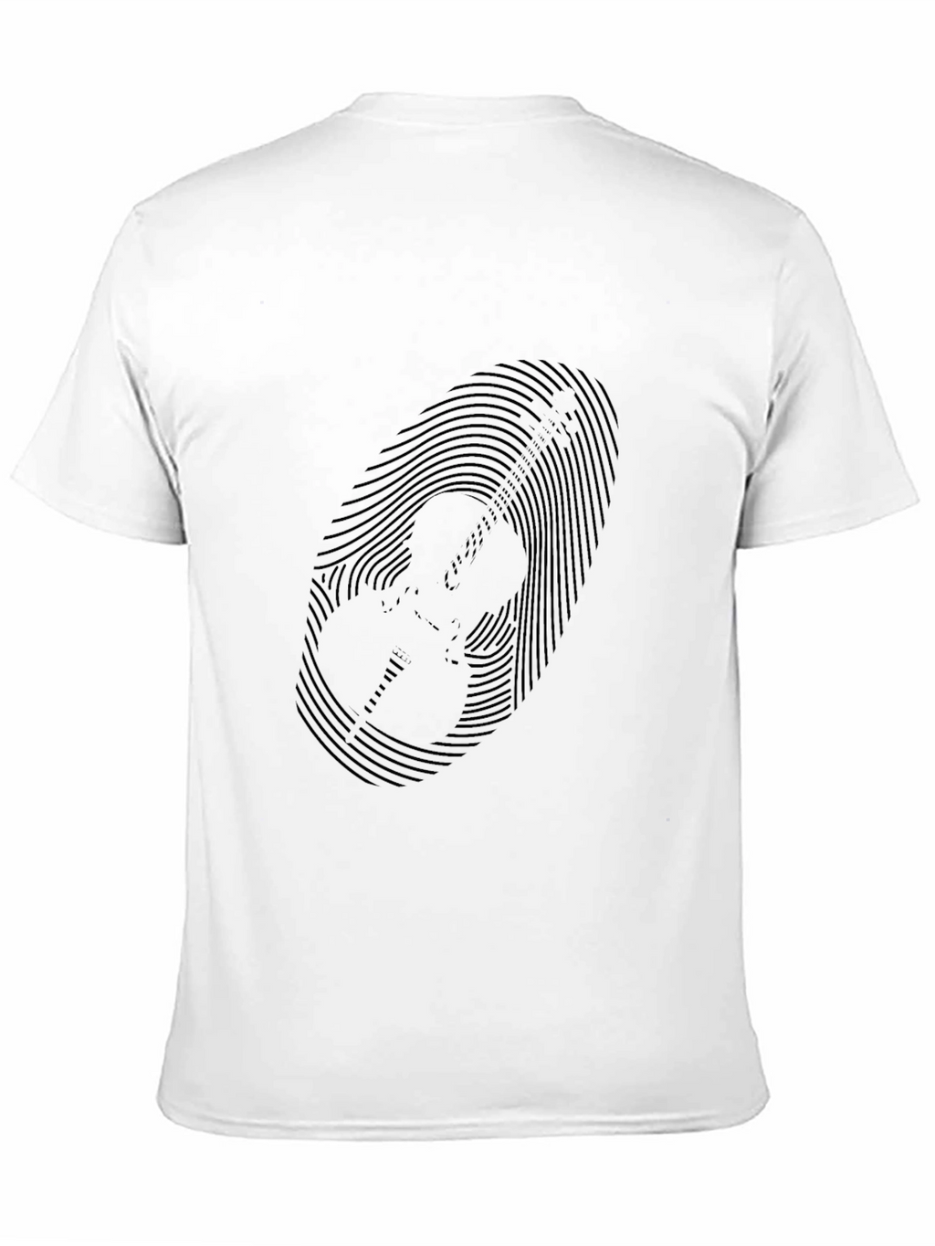 Fingerprint Guitar Graphic Black T-Shirt