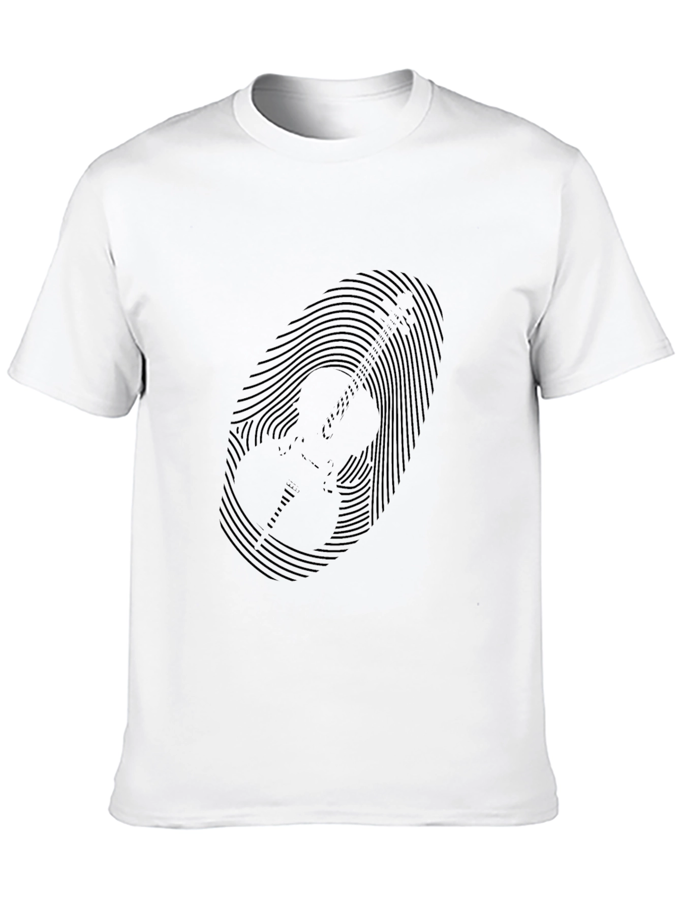 Fingerprint Guitar Graphic Black T-Shirt